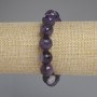 Bracelet en améthyste taillée, perles rondes de 12 mm, longueur 18 cm, élastique