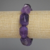 Soldes ! Bracelet en améthyste facettée, diamètre 19-22 × 14-17 mm, longueur 18 cm ±, élastique