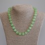 Collier œil de chat, billes lisses, diamètre 12 mm, longueur 50 cm ±, avec fermoir
