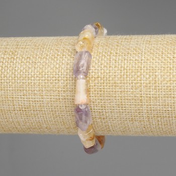 Bracelet améthrine facetté, diamètre 10×6 mm ±, perles de rocaille 3 mm ±, longueur 18 cm ± élastique