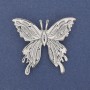 Broche Papillon métal argenté 45×42 mm+