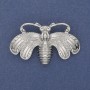 Broche papillon métal argenté 50×33 mm+