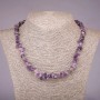 Collier en améthyste naturelle, éclats de 5 à 8 mm, longueur 45 cm+
