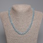 Collier en topaze facettée, billes de 4,5 mm ±, longueur 45 cm ±, avec fermoir
