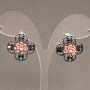 Boucles d'oreilles «Asters» roses, diamètre 22 mm