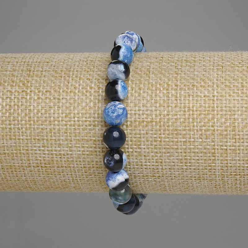 Bracelet en agate – billes de 8 mm +-, longueur 18 cm +