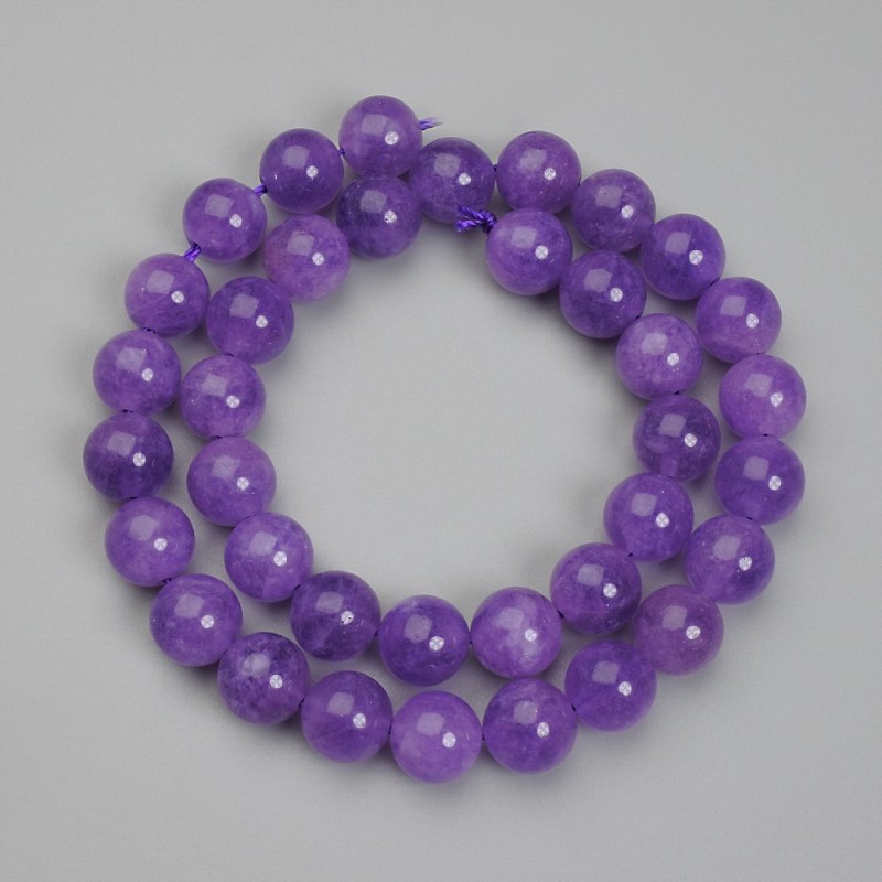 Perles en améthyste, billes 10 mm sur fil