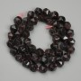 Perles de grenat multifacettes, diamètre d'environ 8 mm, longueur d'environ 38 cm