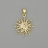 Pendentif‑étoile doré, métal doré et strass blancs, diamètre 26×20 mm+