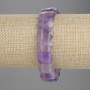 Bracelet en améthyste facettée, maillon 14×10 mm, longueur 18 cm ±, extensible