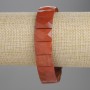 Bracelet jaspe rouge facetté, maillon 15×11 mm, longueur 18 cm ±, élastique