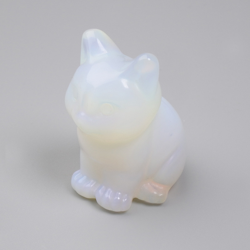 Statuette souvenir de chatte en pierre de lune 40 × 30 × 23 mm+