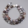 Perles d'agate du Botswana facettées, boule, diamètre 10 mm ± sur fil, longueur 39 cm+