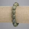 Bracelet en serpentine, boules lisses, diamètre 12 mm, longueur 18 cm, élastique