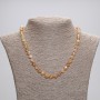 Collier en citrine à facettes, diamètre 7×6 mm, longueur 45 cm ± avec fermoir