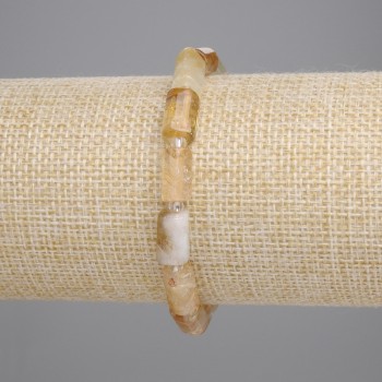 Bracelet citrine facettée, diamètre 10 mm, 5-11×6-6, perles de rocaille 3 mm ±, longueur 18 cm ±, élastique