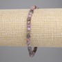 Bracelet saphir rubis facetté 4×4 mm ±, longueur 18 cm élastique