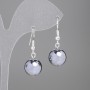 Boucles d'oreilles en hématite, boule lisse, diamètre 12 mm ±, longueur 33 mm ±