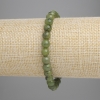 Bracelet jadeïte, boules lisses, diamètre 6 mm ±, longueur 18 cm ±, élastique
