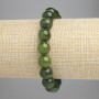 Bracelet en jadéite, boules lisses de 10 mm ± (élastique), longueur 18 cm ±