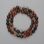 Perles d'agate facettées, billes de 8 mm ±, longueur 35 cm ± sur fil