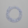 Perles d'agate bleue facettées, cube 3x3 mm, longueur environ 39 cm sur fil