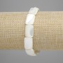 Bracelet en nacre rectangulaire, dimensions 15 × 10 mm, longueur 18 cm, élastique