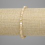 Bracelet nacre beige facetté, cube 3 x 3 mm, longueur 18 cm, élastique