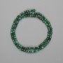 Perles de malachite facettées en cube de 3 mm sur fil
