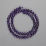 Perles d'améthyste — sphères lisses 6 mm, longueur 38 cm