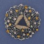 Broche-pendantif «Accent» avec strass colorés