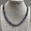 Collier en saphir facetté, cubes de 7 × 7 mm, longueur d'environ 45 cm, avec fermeture