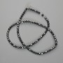 Perles facettées d'hématite – boule 3,5×4 mm ±, longueur d'environ 39 cm