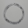 Perles d'hématite facettées en boule, 3,5×4 mm, couleur argent, longueur 39 cm+