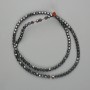 Perles d'hématite facettées 3x3 mm, longueur 39 cm