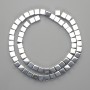 Perles d’hématite cube 6x6 mm +- couleur argent, longueur 40 cm+