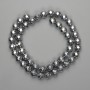 Perles d’hématite couleur argent, boules facettées de 8 mm, longueur 38 cm