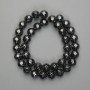Perles facettées d'hématite, boule de 10 mm +/-, longueur 38 cm +/-