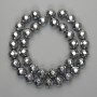 Perles d'hématite facettées - billes de 10 mm ± couleur argent, longueur 38 cm ±