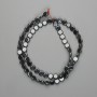 Perles d'hématite en forme de pièce, 6 mm, fil d'environ 39 cm
