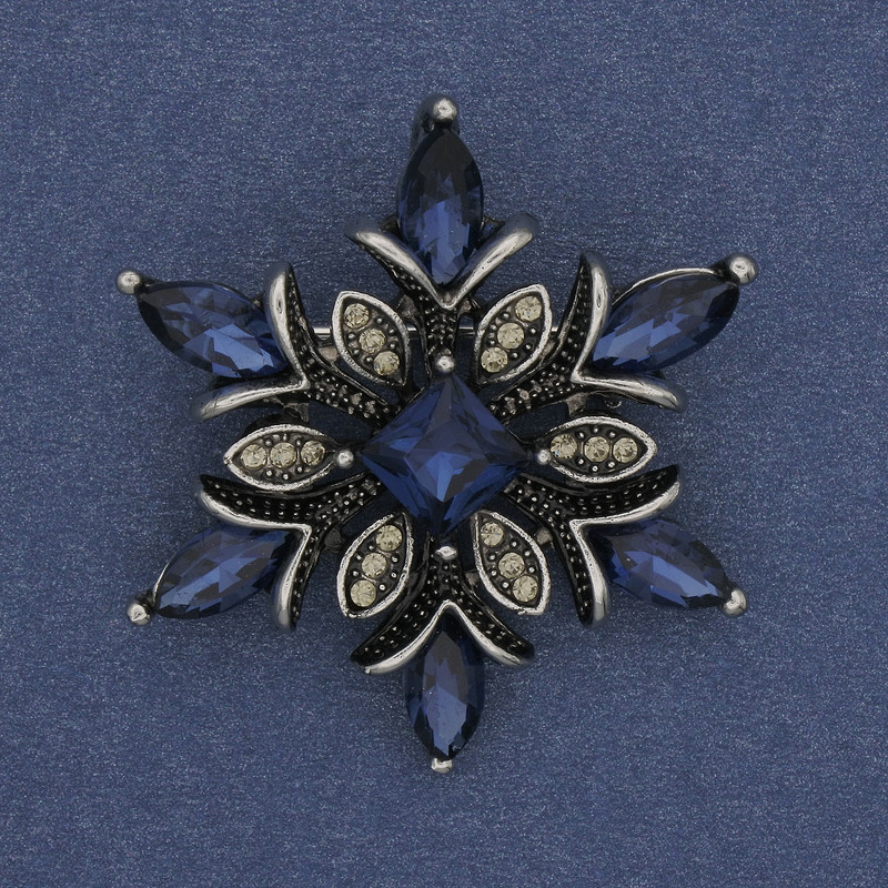 Broche-pendante Accent argenté avec strass