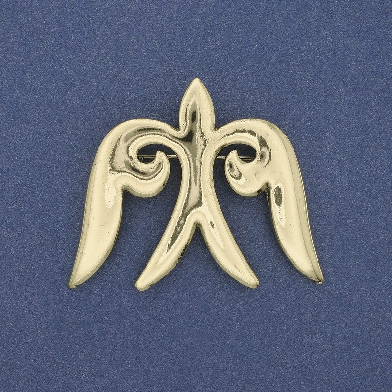 Broche-pendentif Hirondelle dorée 57 × 46 mm+