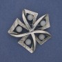 Broche Accent avec œil-de-chat gris métal argenté 60 mm+