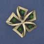 Broche « Accent » avec œil-de-chat vert