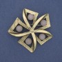 Broche Accent quartz rose métal doré 60 mm+