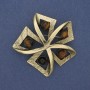 Broche Accent œil de tigre doré en métal 60 mm+