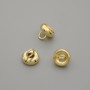 Embout-capuchon doré pour perle, diamètre 7x1 mm ±, trou 3 mm ±