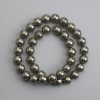 Perles de pyrite, sphères lisses, diamètre 10 mm ±, longueur 38 cm ±