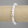 Bracelet en howlite taillé en cubes, diamètre 7 mm ±, longueur 18 cm ±, élastique