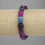 Bracelet en agate barres 12-13, 5×9-9, 5 mm ±, longueur 18 cm ±, élastique
